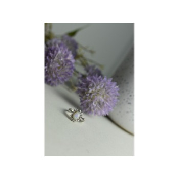 VINTAGE 925 STERLING SILVER OPAL & QUARTZ RING SIZE 5.5