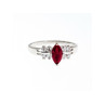 925 Sterling Silver Rubellite & CZ Ring Size 9
