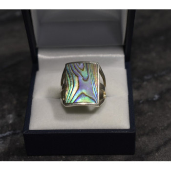 925 Sterling Silver Haliotis Ring Size 10