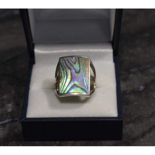 925 Sterling Silver Haliotis Ring Size 10