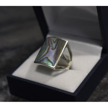 925 Sterling Silver Haliotis Ring Size 10