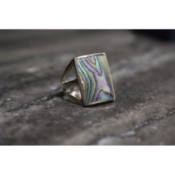 925 Sterling Silver Haliotis Ring Size 10