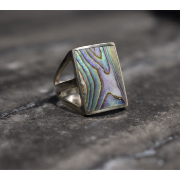 925 Sterling Silver Haliotis Ring Size 10