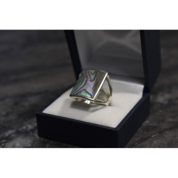 925 Sterling Silver Haliotis Ring Size 10