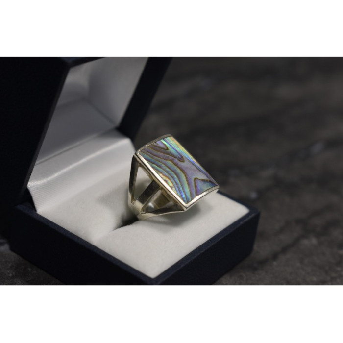 925 Sterling Silver Haliotis Ring Size 10