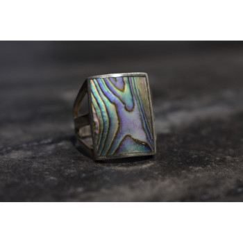 925 Sterling Silver Haliotis Ring Size 10