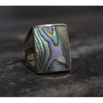 925 Sterling Silver Haliotis Ring Size 10