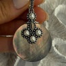 925 Sterling Silver Abalone & Pearl Pendant Length 2.30 Inch