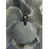 925 Sterling Silver Abalone & Pearl Pendant Length 2.30 inch