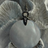 925 Sterling Silver Abalone & Pearl Pendant Length 2.30 Inch