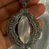 Vintage 925 Sterling Silver Abalone Pendant Length 2.60 Inch