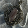 Vintage 925 Sterling Silver Abalone Pendant Length 2.60 Inch