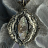 Vintage 925 Sterling Silver Abalone Pendant Length 2.60 Inch