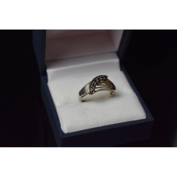 925 Sterling Silver Sapphires Ring Size 6.5