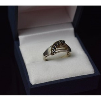925 Sterling Silver Sapphires Ring Size 6.5