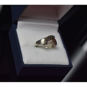 925 Sterling Silver Sapphires Ring Size 6.5