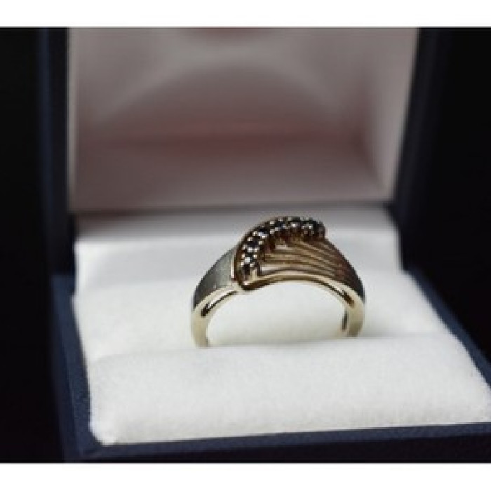 925 Sterling Silver Sapphires Ring Size 6.5