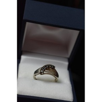 925 Sterling Silver Sapphires Ring Size 6.5