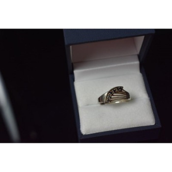 925 Sterling Silver Sapphires Ring Size 6.5