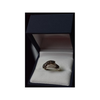 925 Sterling Silver Sapphires Ring Size 6.5