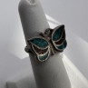 925 Sterling Silver & Opal Butterfly Ring Size 4.5