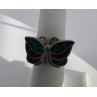 925 Sterling Silver & Opal Butterfly Ring Size 4.5