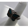 925 Sterling Silver & Opal Butterfly Ring Size 4.5