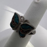 925 Sterling Silver & Opal Butterfly Ring Size 4.5