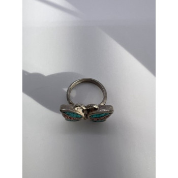925 Sterling Silver & Opal Butterfly Ring Size 4.5