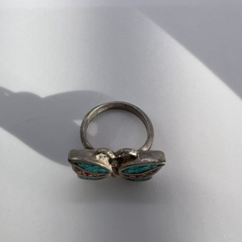 925 Sterling Silver & Opal Butterfly Ring Size 4.5