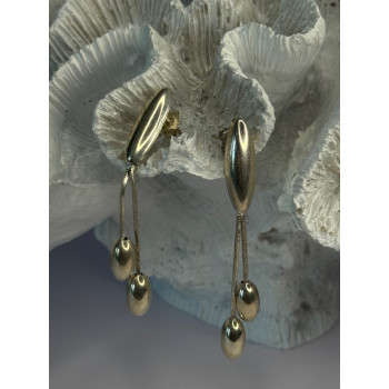 Elegant Design 925 Sterling Silver Earrings Length 2.40 inch
