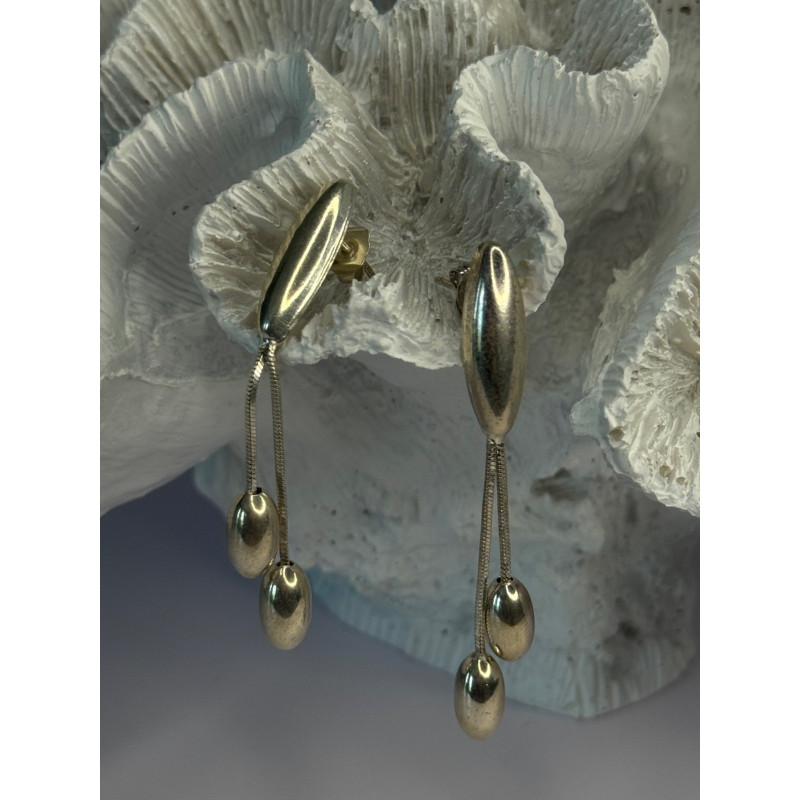Elegant Design 925 Sterling Silver Earrings Length 2.40 inch