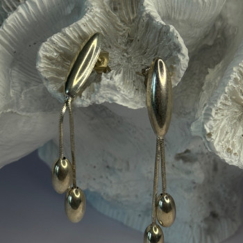 Elegant Design 925 Sterling Silver Earrings Length 2.40 Inch
