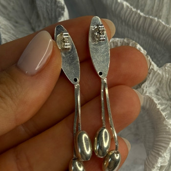 Elegant Design 925 Sterling Silver Earrings Length 2.40 Inch