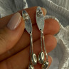 Elegant Design 925 Sterling Silver Earrings Length 2.40 Inch
