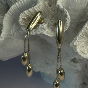 Elegant Design 925 Sterling Silver Earrings Length 2.40 Inch