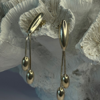 Elegant Design 925 Sterling Silver Earrings Length 2.40 Inch