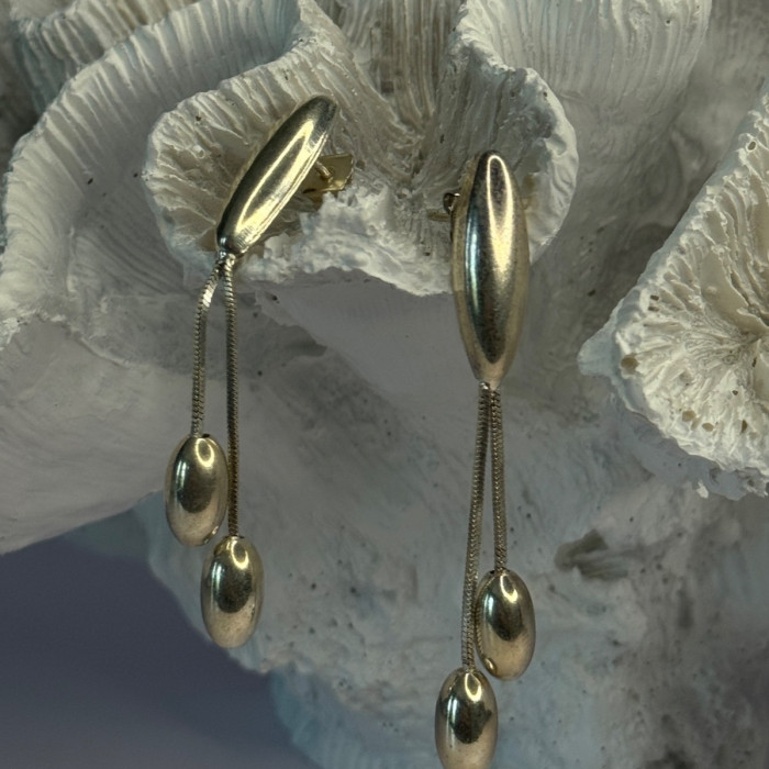 Elegant Design 925 Sterling Silver Earrings Length 2.40 Inch