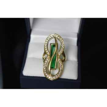 925 Sterling Silver Alpanite & CZ Ring Size 8 Turkey