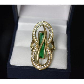925 Sterling Silver Alpanite & CZ Ring Size 8 Turkey
