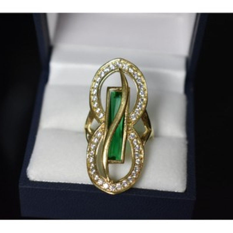 925 Sterling Silver Alpanite & CZ Ring Size 8 Turkey