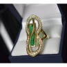 925 Sterling Silver Alpanite & CZ Ring Size 8 Turkey