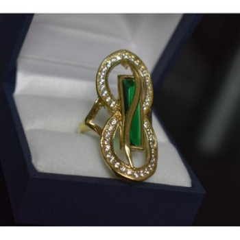 925 Sterling Silver Alpanite & CZ Ring Size 8 Turkey