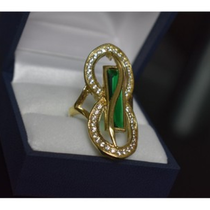 925 Sterling Silver Alpanite & CZ Ring Size 8 Turkey