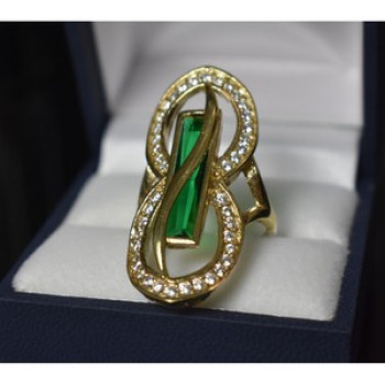 925 Sterling Silver Alpanite & CZ Ring Size 8 Turkey