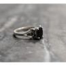 925 Sterling Silver Garnet & Black Jade Ring Size 6.5