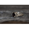 925 Sterling Silver Garnet & Black Jade Ring Size 6.5