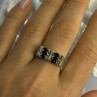 925 Sterling Silver Garnet & Marcasite Ring Size 9