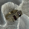 925 Sterling Silver Garnet & Marcasite Ring Size 9