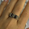 925 Sterling Silver Garnet & Marcasite Ring Size 9